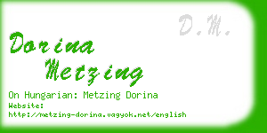 dorina metzing business card